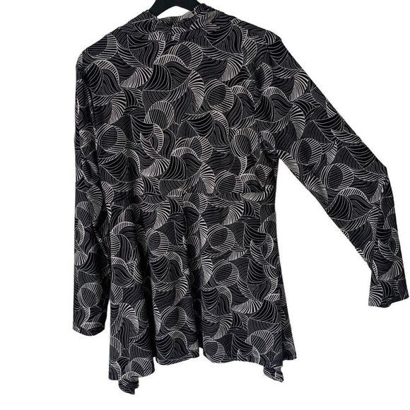 Pre Owned Women’s Chaus New York Long Sleeve Blouse Sz Lg Abstract City Style - Picture 6 of 8